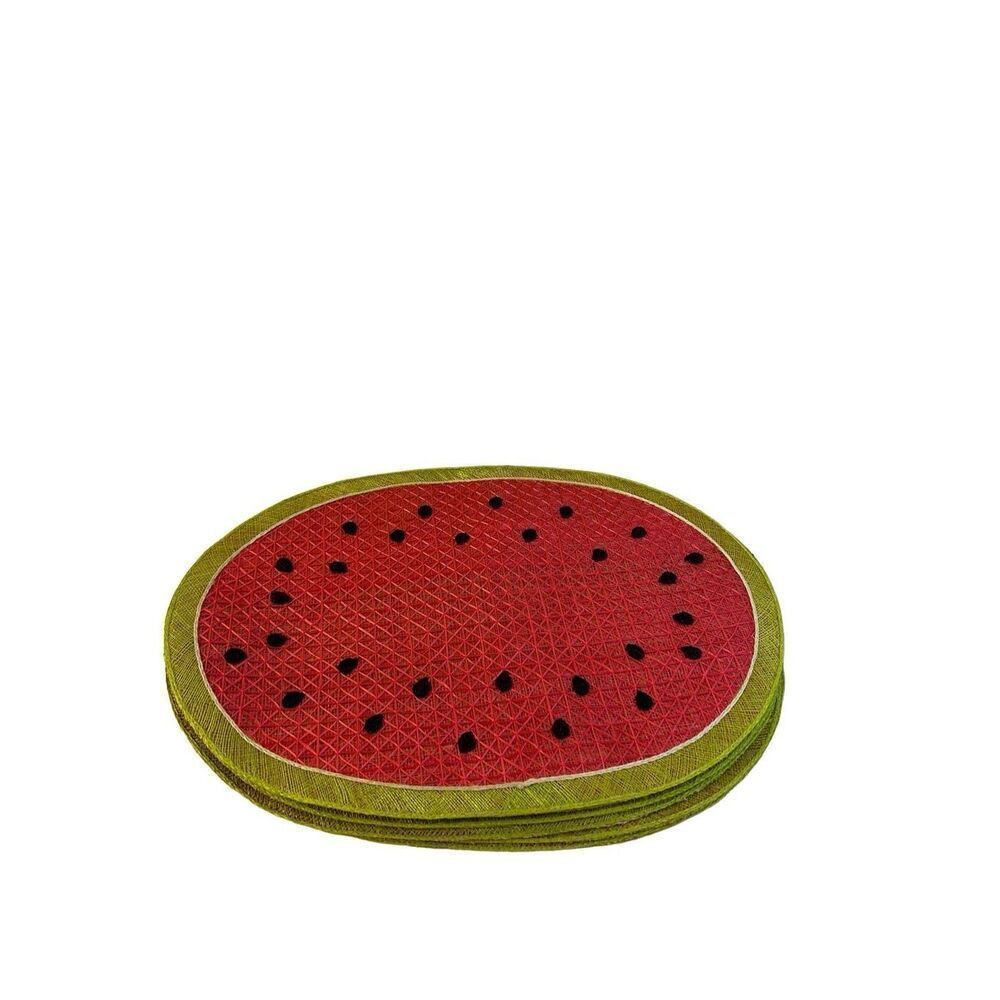 8 Watermelon Abaca Fiber Natural‎ placemats set new rn#47968